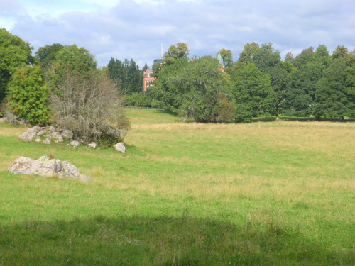 The down range view (we're cycling on a passing road).